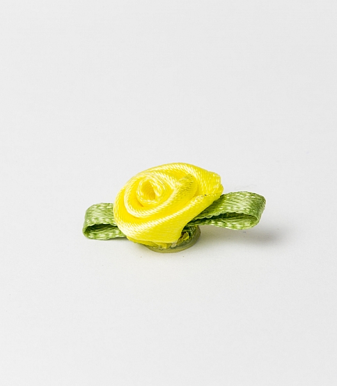 Small Ribbon Rose 100 Pcs Yellow - Click Image to Close